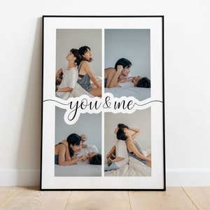 YOU AND ME photo collage | Canva template | Printable personalized wall art | Edit it yourself | 4 photos photo collage | Anniversary gift