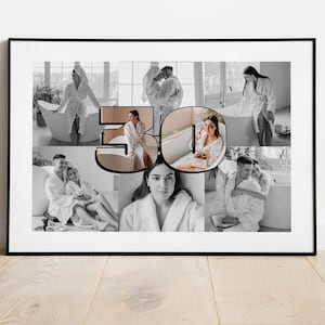 30 collages de photos | Modèle de toile | Art mural personnalisé imprimable | Modifiez-le vous-même | Modèle de collage de 8 photos | Cadeau pour 30 ans
