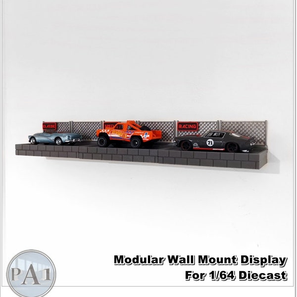 Elegant Wall Mount Display for 1/64 Diecast Car Collection - Customizable Slots