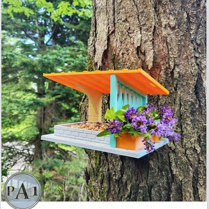 Mid Century Modern Bird Feeder - Elegant 3D Printed Outdoor Decor by PA1 Maker