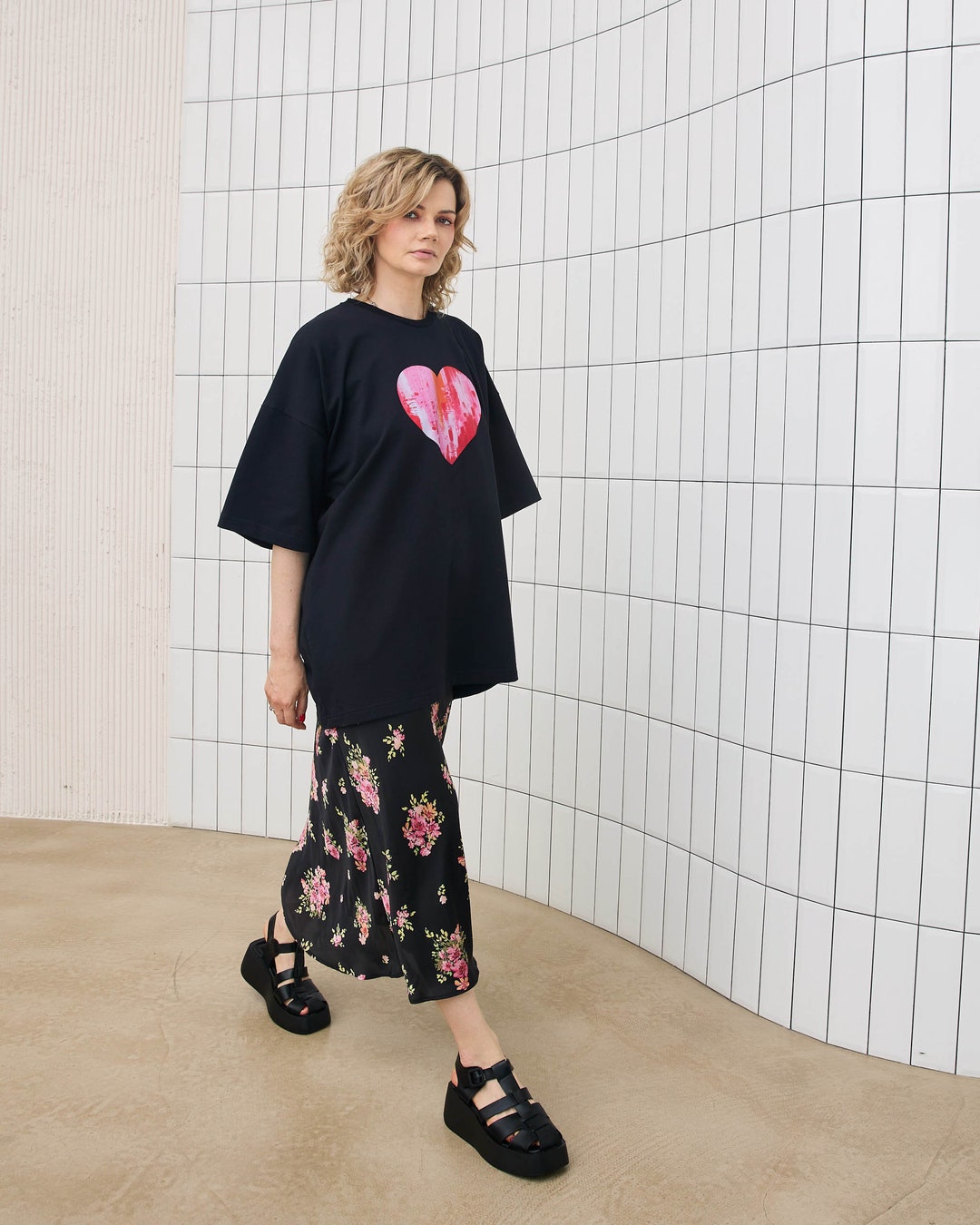 Ziddi Prints Cool Woman on Fire Oversized T-Shirt – Passion Meets Style main image 0