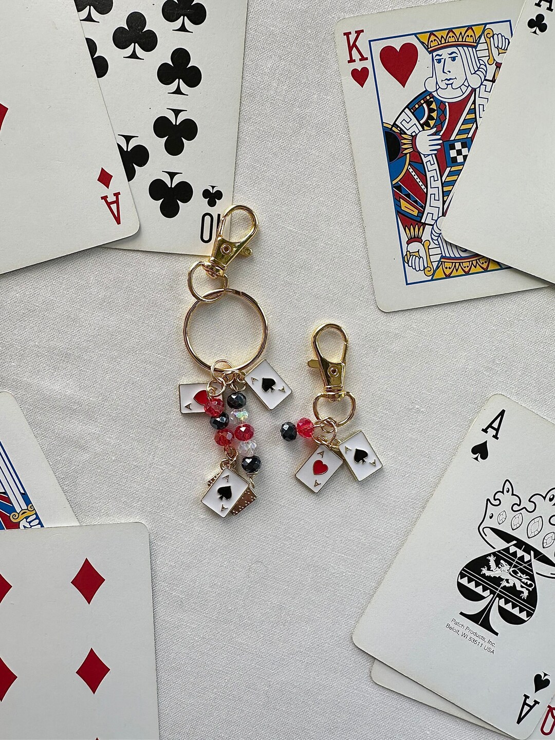 Playing Card Purse Charms/playing Card Keychains/poker Game Etsy