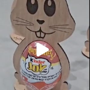 Pojemnik na Kinder Joy w kształcie Króliczka Wielkanocnego, tylko plik SVG