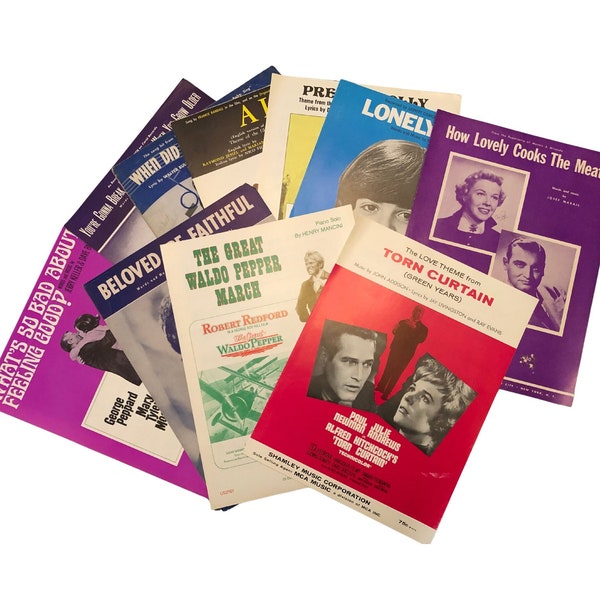 1930's-1970's Sheet Music Movie Sheet Music 1930s-1970s - Motion Pictures, Classics, and More Vintage Sheet Music Nostalgic Tunes
