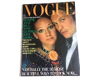 1970 VOGUE Magazine I UK Edition I July 1970 I Vintage Vogue Magazine I Cover: Marisa Berenson and Helmut Berger I 70s Fashion RARE Magazine