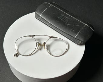 Antique 1/10 12K White Gold Filled Oxford Pince-nez Z Fold  display picture 3