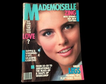1983 MADEMOISELLE Magazine I Kim Alexis omslag I Mademoiselle Magazine mars 1983 I 80-talsmodemagasin I Jeff Bridges