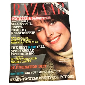 1976 HARPERS BAZAAR Magazine I Deborah Collette Cover I Harper&#39;s Bazaar October 1976 Dorothy Hammill Catherine Deneuve Ingrid Bergman