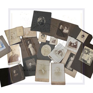 PHOTO ANTIQUE Lot : Lot de 20 - Cartes pour armoire de la fin des années 1800, Photographie des années 1890, Éphémères de collection, Photographies anciennes, Photographies anciennes