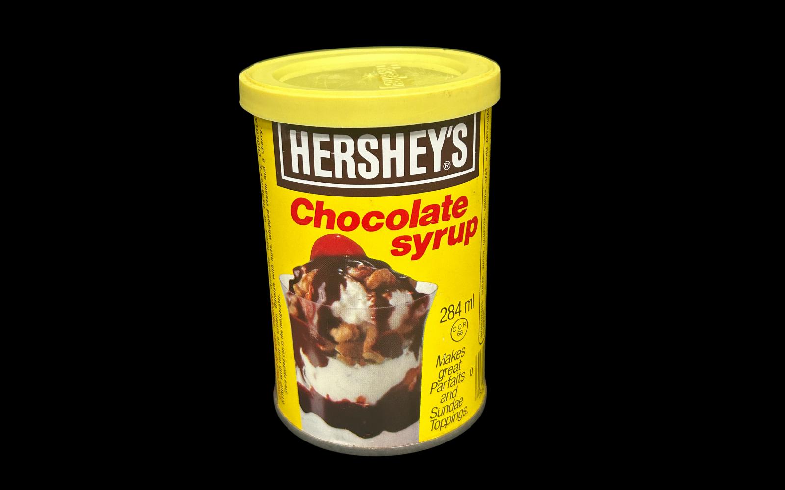1970s-80s Era HERSHEY'S Chocolate Syrup Tin | Yellow Label 284 Ml
