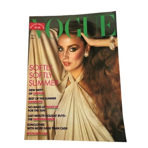 1976 magazine VOGUE édition britannique juillet 1976 Couverture du magazine Vogue vintage : Jerry Hall magazine Vogue britannique