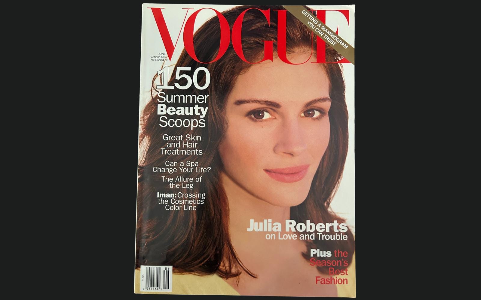 1994 VOGUE Magazine Cover: Julia Roberts June 1994 Kate Moss