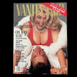 1990 VANITY FAIR Magazine | Cover: Roseanne Barr & Tom Arnold | December 1990 | Jane Fonda | Peter Fonda | Naomi Campbell | Annie Leibovitz