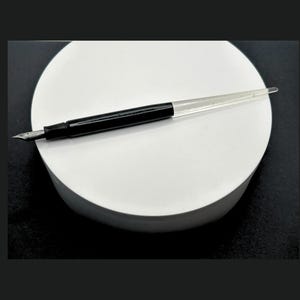 ESTERBROOK Master Series Fountain Pen | Clear & Black Tapered Barrel |  Vintage 9550 Extra-Fine Nib | Made in USA | Celluloid Fountain Pen