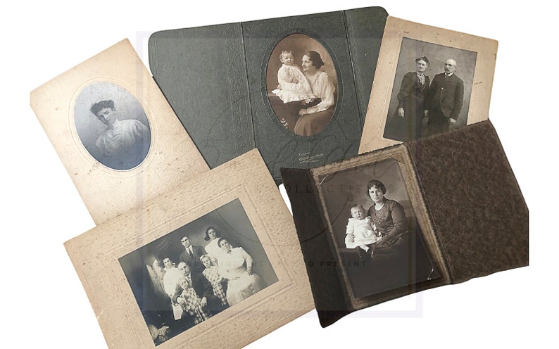 ANTIQUE PHOTO Lot: Set of 5 From late 1800's Cabinet Cards 1890s Photography Collectible Ephemera Vintage Photographs Antique Photographs image 1