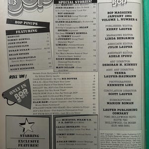1984 BOP Magazine | January 1984 | Duran Duran | Bruce Penhall | Tommy ...