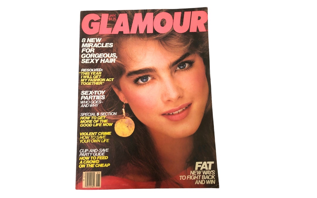 1982 GLAMOUR Magazine I Brooke Shields Cover I Glamour Magazine January  1982 I Beverly D'angelo I 80s Fashion and Lifestyle Magazine