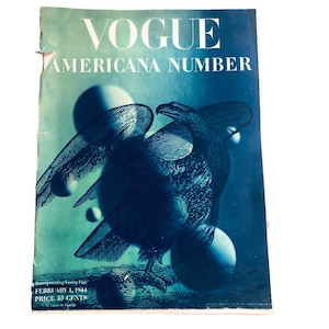 1944 VOGUE Magazine I February 1, 1944 I Vogue Magazine I Vintage Vogue I 1940s Collectible Magazine I Meg Mundy I Bijou Barrington image 1