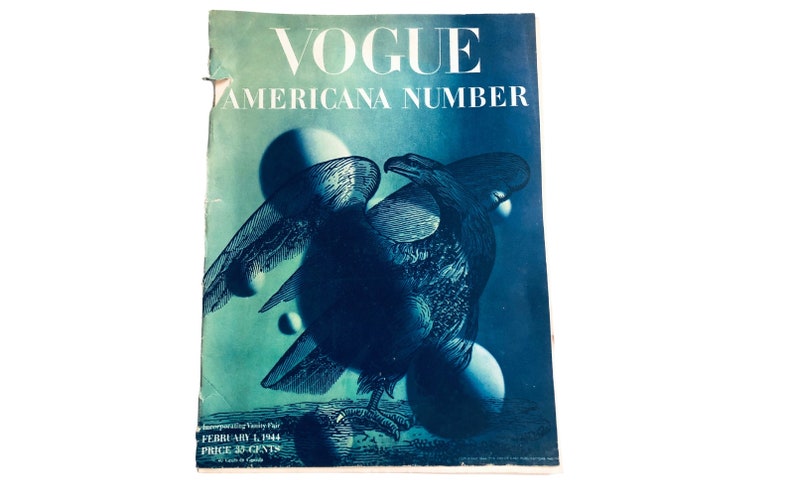 1944 VOGUE Magazine I February 1, 1944 I Vogue Magazine I Vintage Vogue I 1940s Collectible Magazine I Meg Mundy I Bijou Barrington image 1