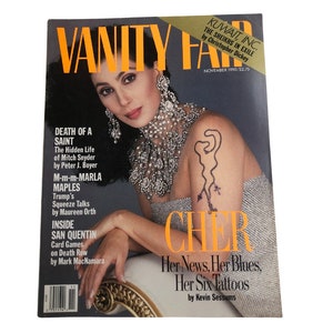 1990 VANITY FAIR Magazine - Cher Cover November 1990 Vanity Fair Pop Culture 1990s Vanity Fair  Marla Maples Annie Leibovitz