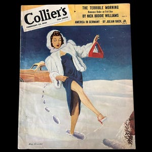 1946 COLLIER&#39;S Magazine | February 23, 1946 | Cover Art: Bill Gillies | America in Germany | Julian S. Bach Jr | Marie Wilson | Harold Ickes
