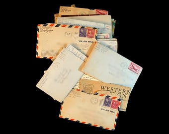 Original WW2-Era Letters Lot - Random 5 Letters | USA, Canada, Europe, Red Cross Field Hospitals | Vintage Military Correspondence |