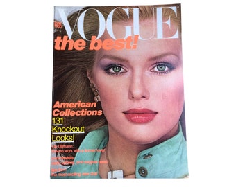 1977 VOGUE Magazine February 1977 Vintage Vogue Magazine I Cover: Patti Hansen I 70s Fashion Collectible Magazine I Iman I Christie Brinkley