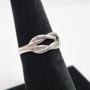 Vintage 925 Silver Rope Knot Ring Minimalist Sterling Silver Ring
