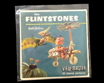 1962 THE FLINTSTONES View-Master 3 Reel Set | Packet B514 | Hanna-Barbera 1962 Stereo Color | 3D Slides with Booklet | Sawyer’s Reels |