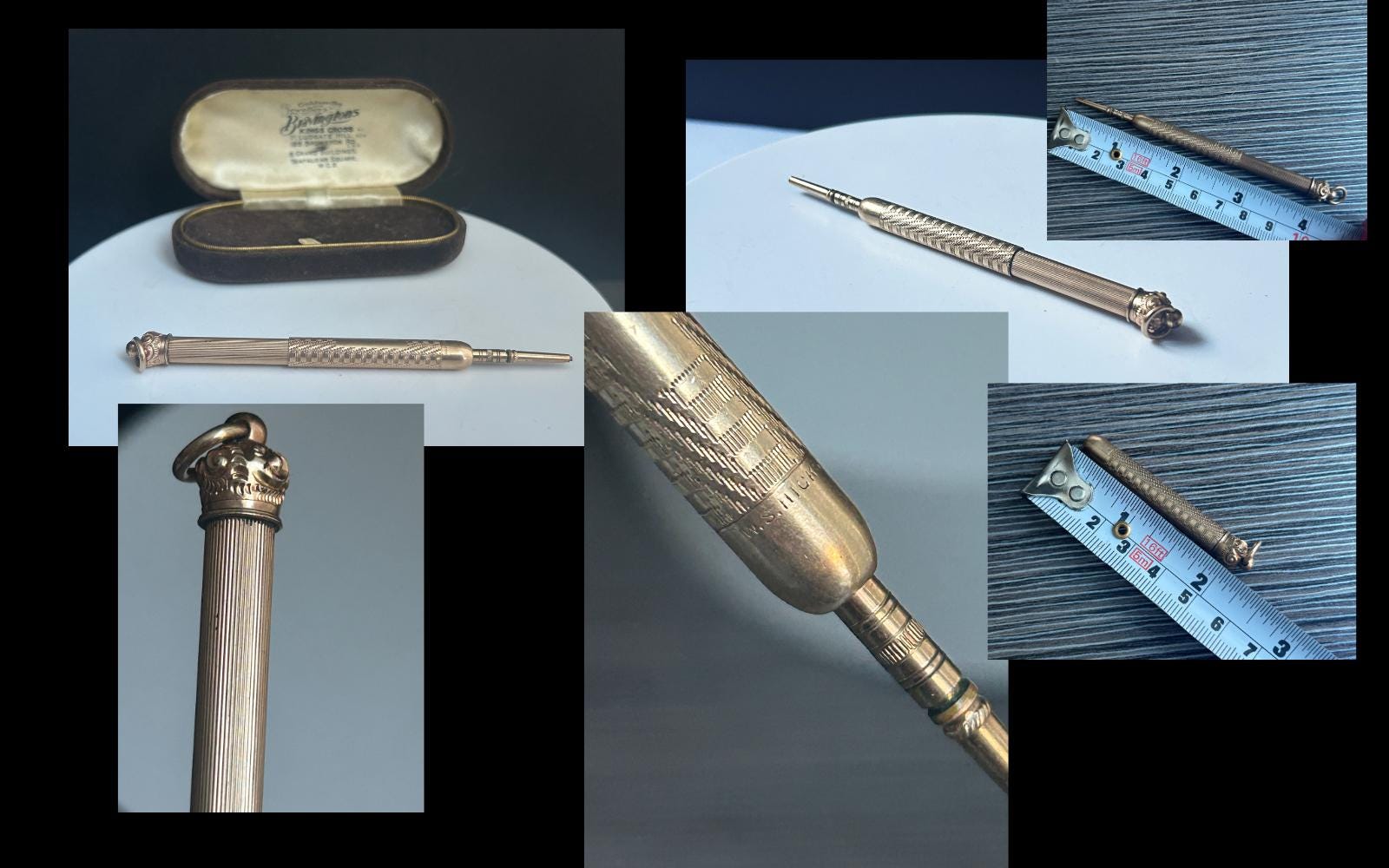 Victorian W.S. HICKS New York Antique Propelling Mechanical Pencil