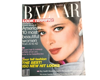 1982 HARPERS BAZAAR Magazine I Isabella Rossellini Cover I Harper's Bazaar Magazine August 1982 Kelly LeBrock Linda Evans Connie Sellecca