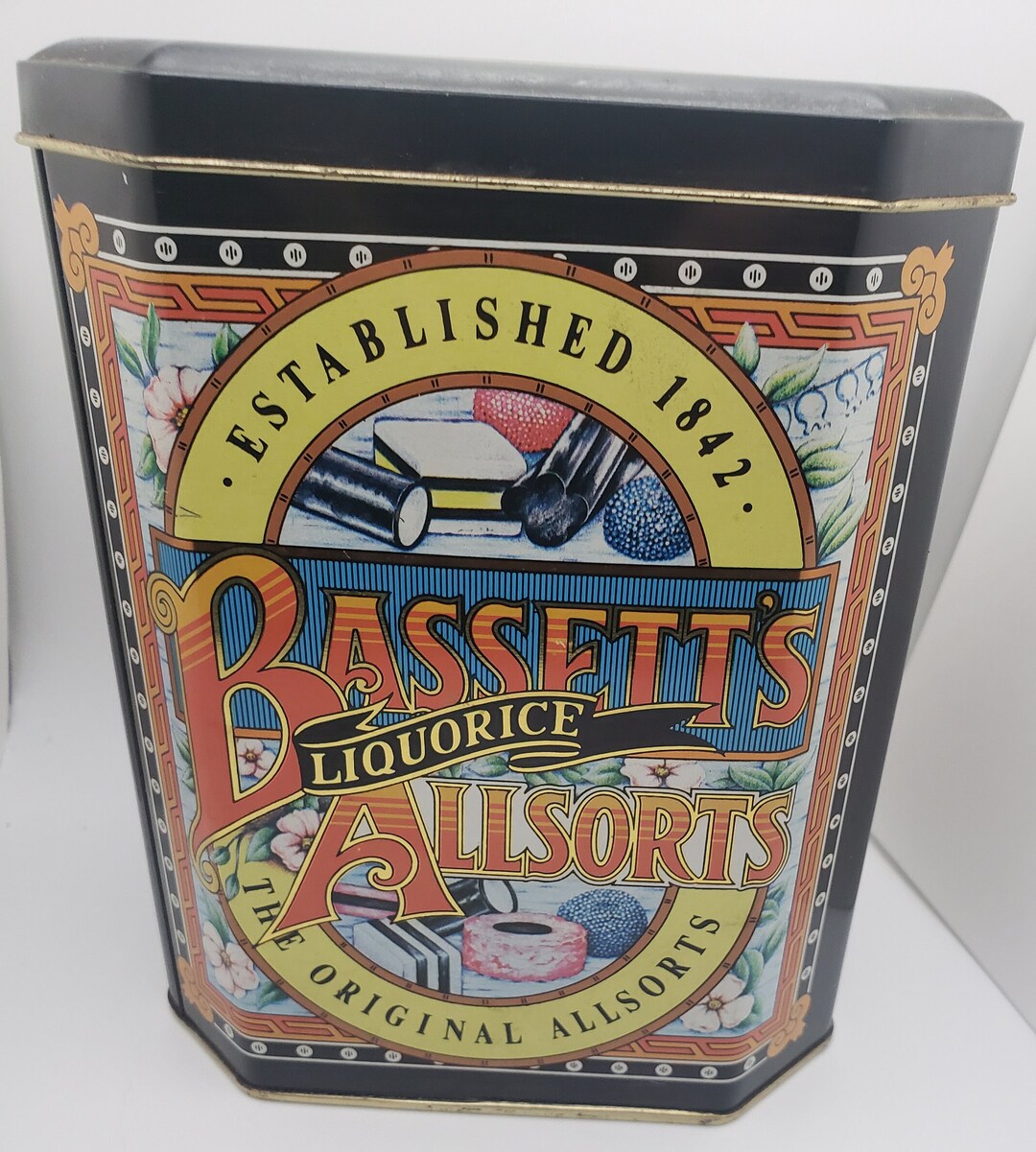 Vintage 1990's Bassetts Allsorts Liquorice Tin Collectible Tin Made in