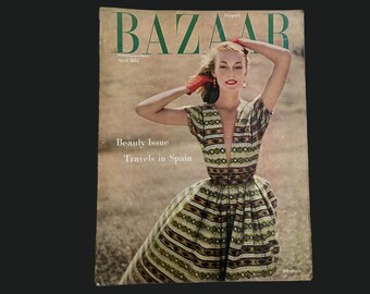 1955 HARPER'S BAZAAR Magazine | Cover: Liz Pringle Photographed by Richard Avedon | April 1955 | John Steinbeck | Alwyn Lee |