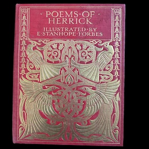 POÈMES DE HERRICK | Illustré par E. Stanhope Forbes | Livre de poésie antique | C.T. et E.C. Jack | Livre de l'époque victorienne| Édition illustrée