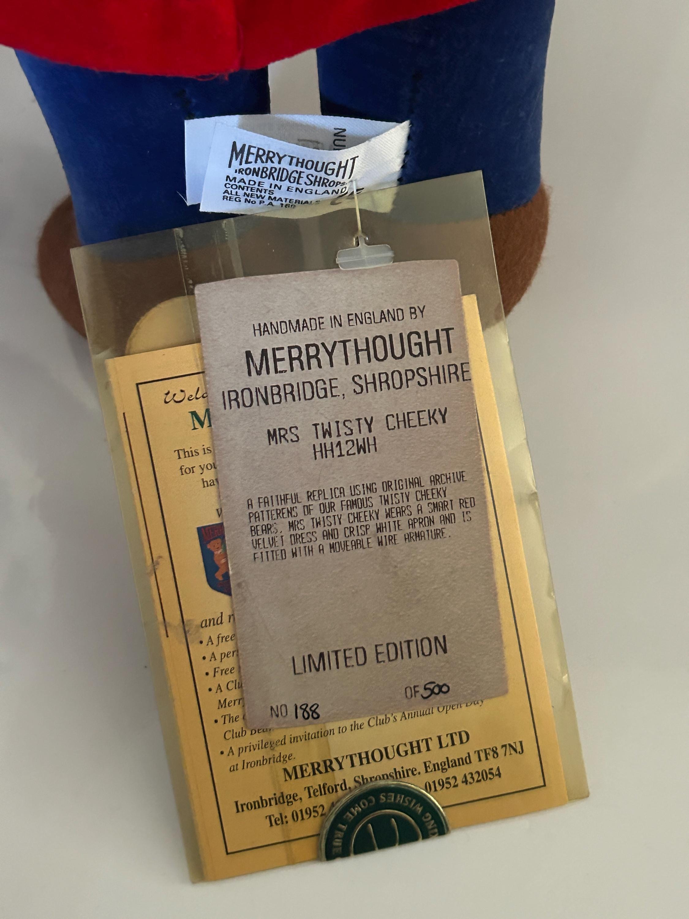 Vintage MERRYTHOUGHT Mrs. Twisty Cheeky Bear | Limited Edition 188