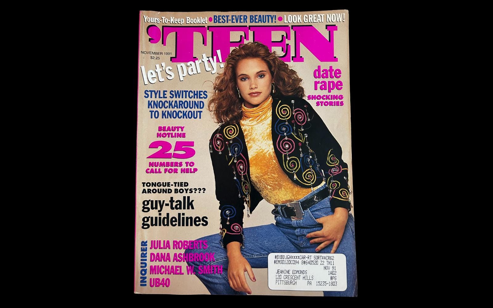 1991 'TEEN Magazine | Cover: Alexa Fiegel | November 1991 | Jason