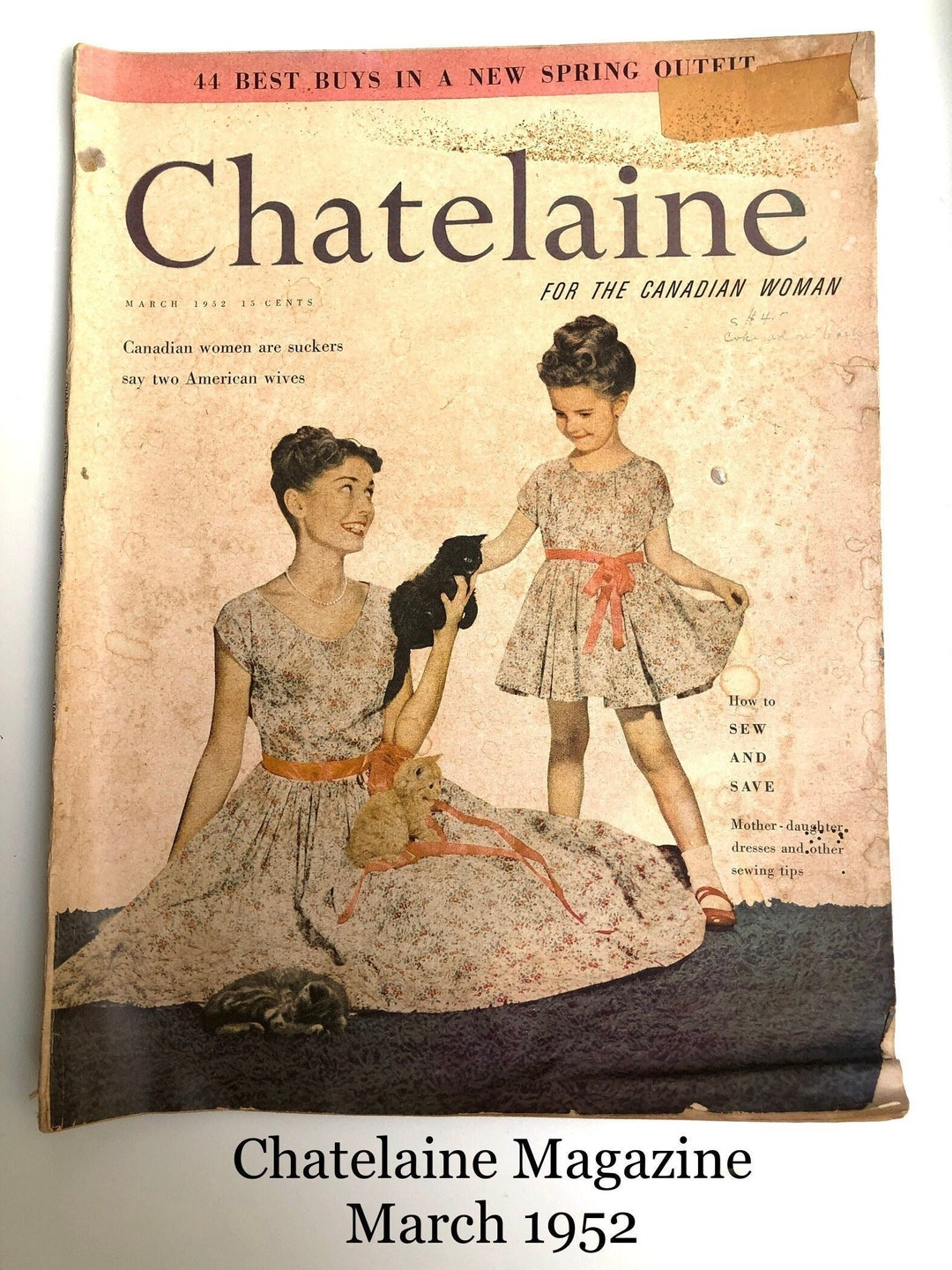 Vintage 1952 Chatelaine Magazine March 1952 Vintage Women's Magazine