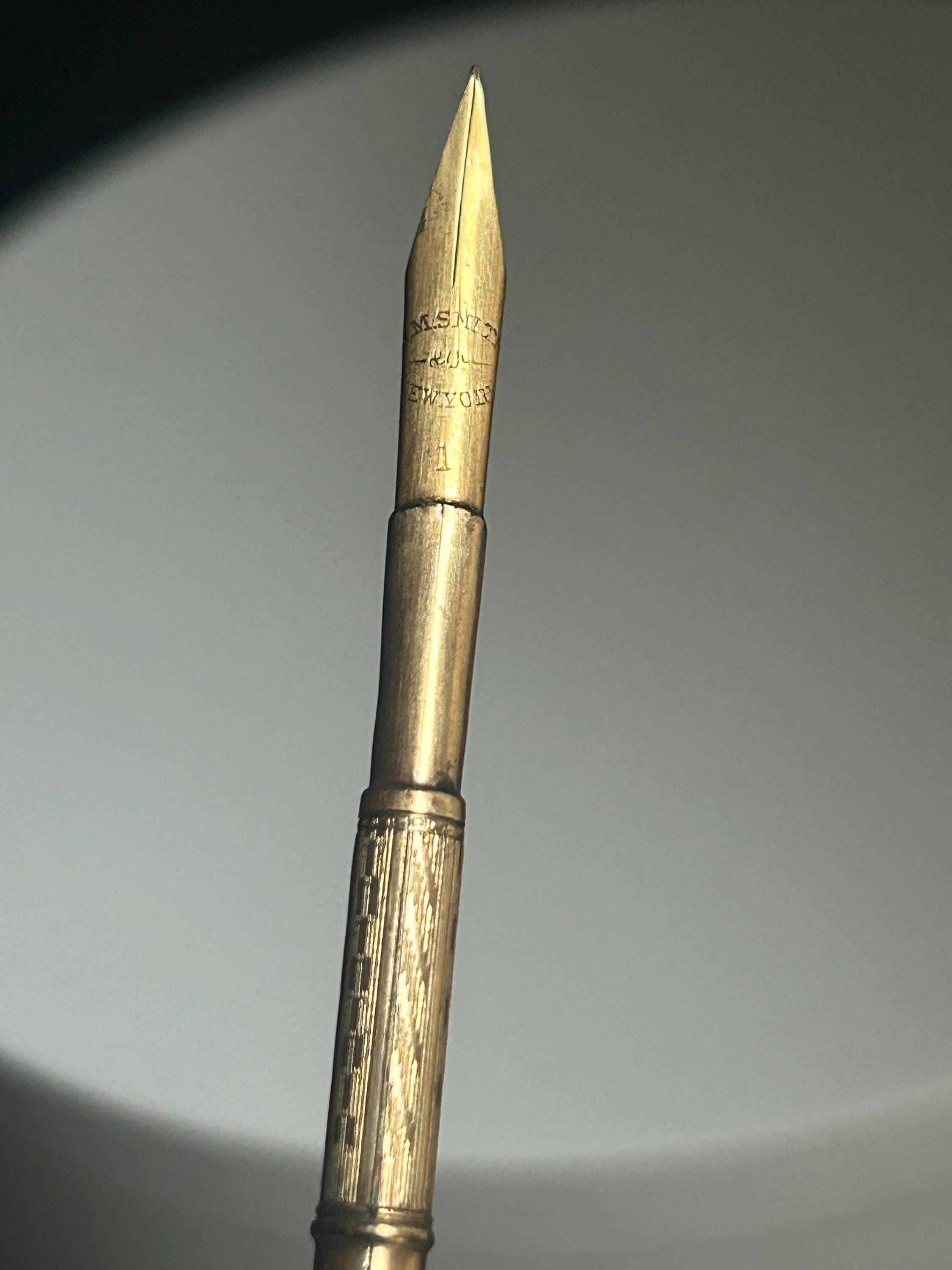 1885-1900 Victorian-era Ebonite Dip Pen With H.M. Smith New York Gold ...