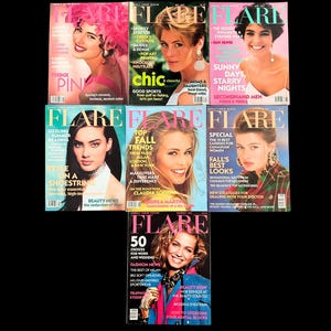 1991 FLARE Magazines | Vintage Canadian Fashion Magazine | Sold Individually | Shalom Harlow | Claudia Schiffer | Alexis Jardine |
