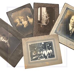 Lot de PHOTOS ANCIENNES : lot de 5 - GRANDES photos de la fin des années 1800, cartes de placard, photographie des années 1890, photographies vintage, photographies anciennes, photographies anciennes