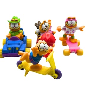 1989 MCDONALD&#39;S Garfield Toys | Lot of 4 | Collectible Figures | Retro Happy Meal Toys | Retro McDonalds Toys I Garfield & Friends