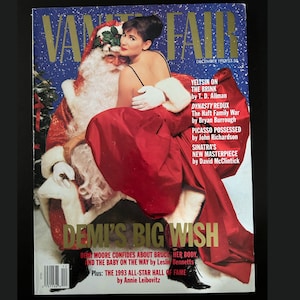 1993 VANITY FAIR Magazine | Cover: Demi Moore | December 1993 | 1993 Hall of Fame by Annie Leibovitz | Cindy Crawford | Mark Wahlberg |