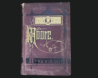 Antique 1879 Thomas Moore Poetry Book | The Poetical Works | P.F. Collier | Illustrated Victorian Literature | Irish Poetry Collectible