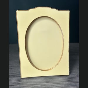 1920s Fairfax Ivory Fiberloid Picture Frame | French Ivory with Gold Trim | Art Deco-Style Vintage Frame | 1920s-1930s Picture Frame |