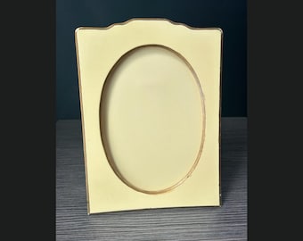 1920s Fairfax Ivory Fiberloid Picture Frame | French Ivory with Gold Trim | Art Deco-Style Vintage Frame | 1920s-1930s Picture Frame |