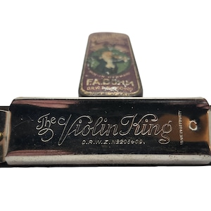 1920s Antique Harmonica - The Violin King - Artists Band - F.A. Bohm - Made in Germany - Key of C - Musical Instrument - Original Case