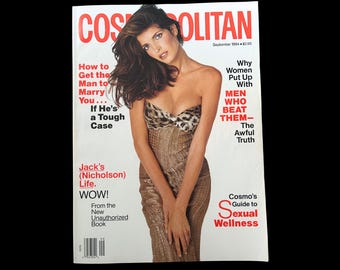 1994 COSMOPOLITAN Magazine | Cover: Stephanie Seymour | September 1994 | Madonna | Kevin Bacon | Jack Nicholson | Naomi Campbell |