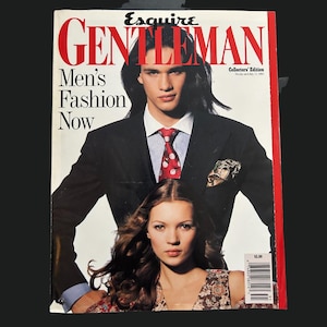 1993 ESQUIRE GENTLEMAN Magazine | Launch Issue #1 | Cover:  Kate Moss & Ben Arnold | Spring-Summer 1993 | Stephanie Seymour