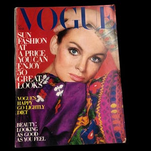 1970 UK VOGUE Magazine | Cover: Jean Shrimpton | May 1970 | Britt Ekland | Maudie James | Moyra Swan