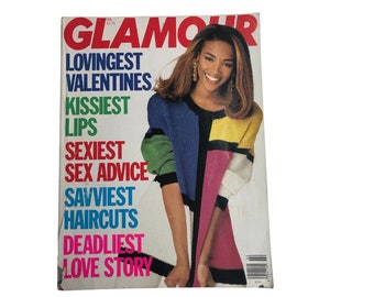 1991 GLAMOUR Magazine I Naomi Campbell Cover I Glamour Magazine February 1991 I '90s Fashion & Lifestyle 90s Fashion Magazine